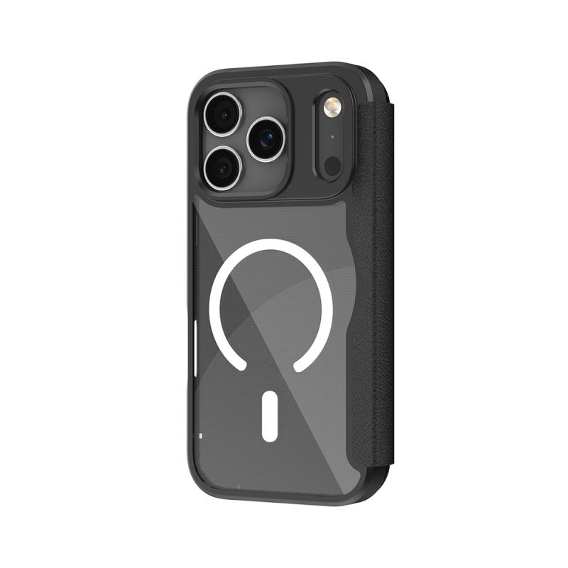 Apple iPhone 17 Pro Kılıf M-Safe Şarj Özellikli Raptic Air Folio Şeffaf Kartlıklı Kapaklı Kılıf - 10