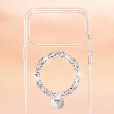 Apple iPhone 17 Pro Kılıf M-safe Şarj Özellikli Simli Standlı Pynana Dancing Circle Trendy Serisi Kapak - 11