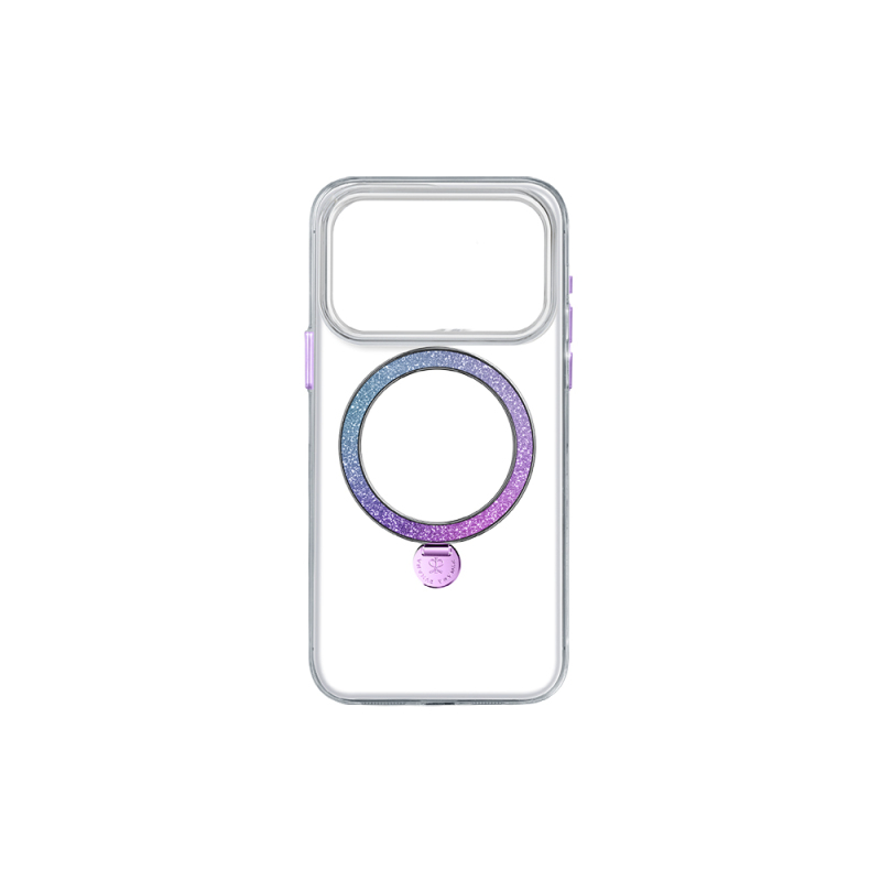 Apple iPhone 17 Pro Kılıf M-safe Şarj Özellikli Simli Standlı Pynana Dancing Circle Trendy Serisi Kapak - 1