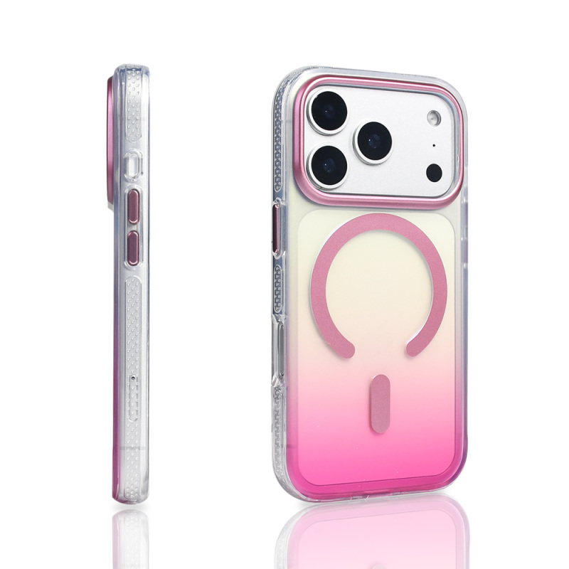 Apple iPhone 17 Pro Kılıf M-safe Şarj Özellikli Transparan Renk Geçişli Zore Toros Kapak - 17