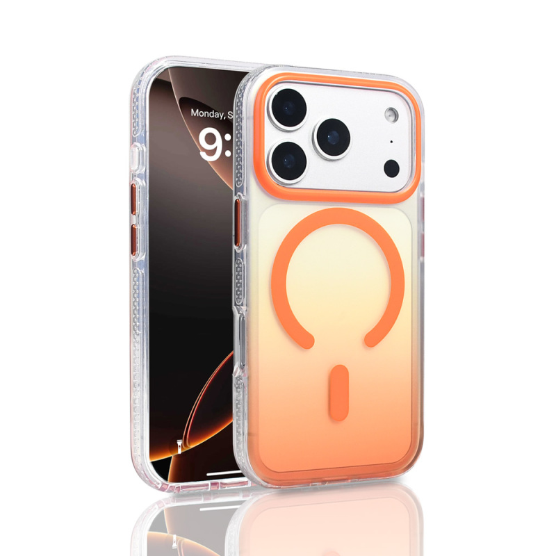 Apple iPhone 17 Pro Kılıf M-safe Şarj Özellikli Transparan Renk Geçişli Zore Toros Kapak - 5