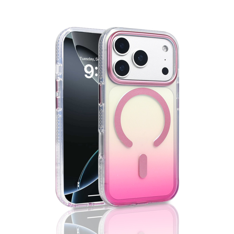 Apple iPhone 17 Pro Kılıf M-safe Şarj Özellikli Transparan Renk Geçişli Zore Toros Kapak - 7
