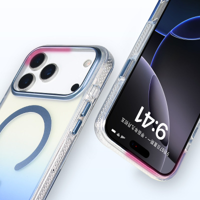 Apple iPhone 17 Pro Kılıf M-safe Şarj Özellikli Transparan Renk Geçişli Zore Toros Kapak - 21