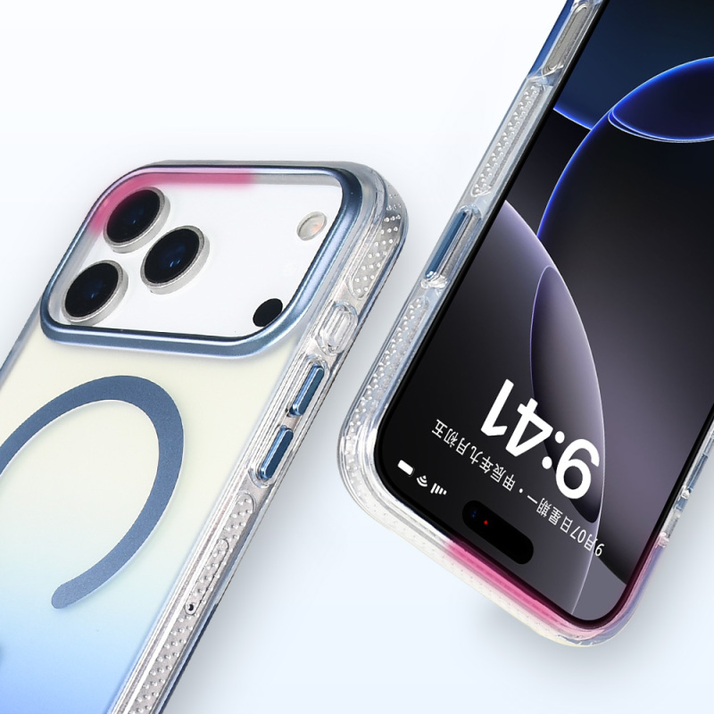Apple iPhone 17 Pro Kılıf M-safe Şarj Özellikli Transparan Renk Geçişli Zore Toros Kapak - 21