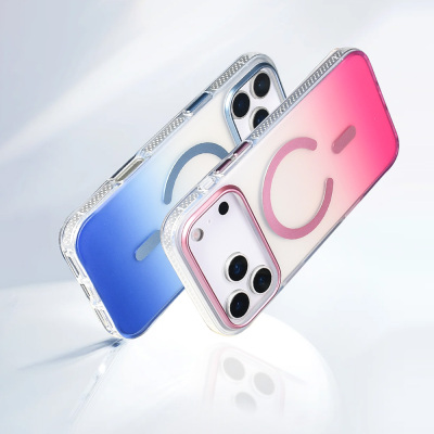 Apple iPhone 17 Pro Kılıf M-safe Şarj Özellikli Transparan Renk Geçişli Zore Toros Kapak - 24