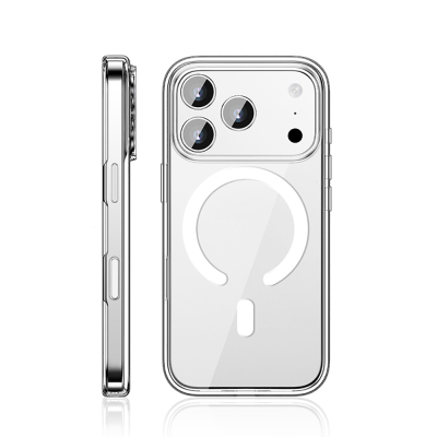 Apple iPhone 17 Pro Kılıf M-safe Şarj Özellikli Transparan Sert PC Wlons Pita Kapak - 1