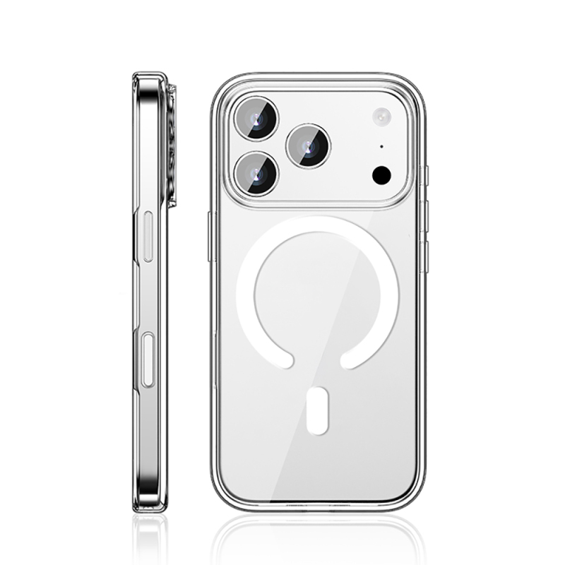 Apple iPhone 17 Pro Kılıf M-safe Şarj Özellikli Transparan Sert PC Wlons Pita Kapak - 2