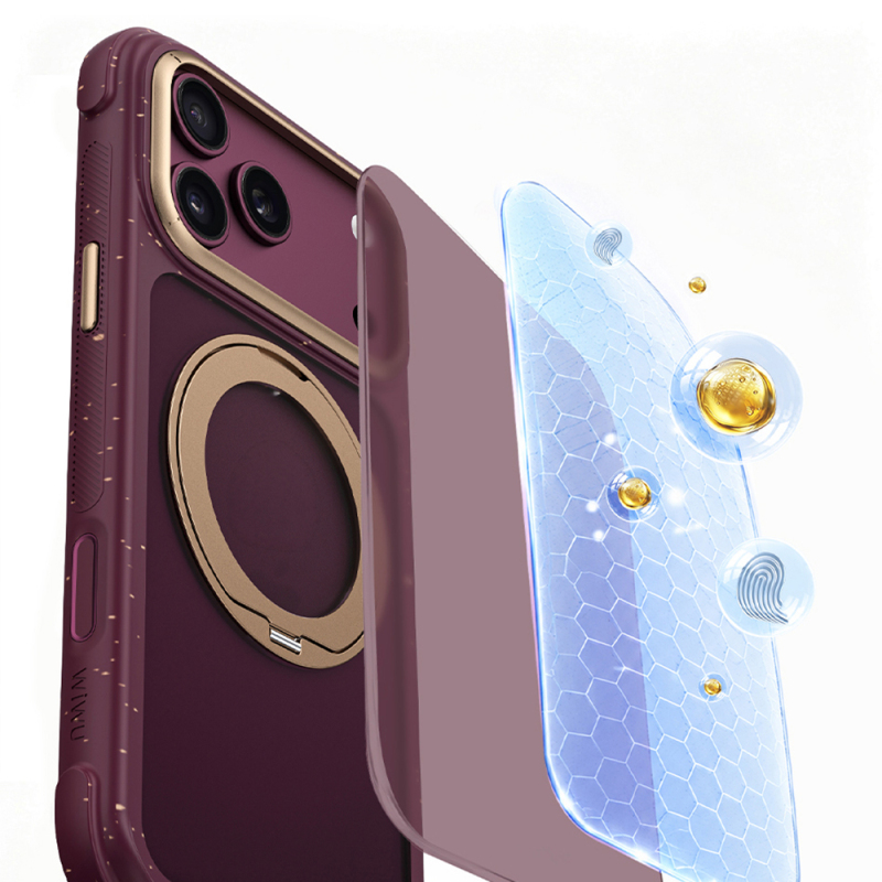 Apple iPhone 17 Pro Kılıf M-safe Şarj Özellikli Wiwu AA-203 AeroArmor Ultra Serisi Airbag Tasarımlı Standlı Kapak - 6