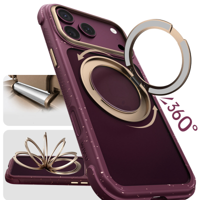 Apple iPhone 17 Pro Kılıf M-safe Şarj Özellikli Wiwu AA-203 AeroArmor Ultra Serisi Airbag Tasarımlı Standlı Kapak - 11