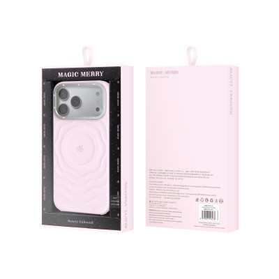 Apple iPhone 17 Pro Kılıf M-safe Şarj Özellikli Wiwu Magic Merry Blossom Drift Serisi Kapak - 20