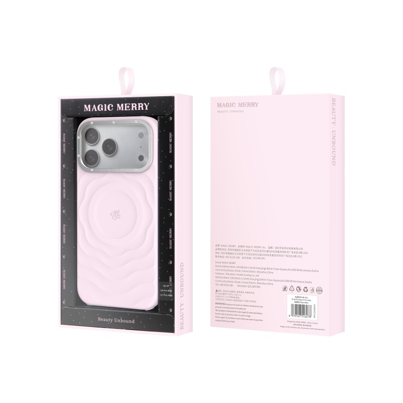 Apple iPhone 17 Pro Kılıf M-safe Şarj Özellikli Wiwu Magic Merry Blossom Drift Serisi Kapak - 20