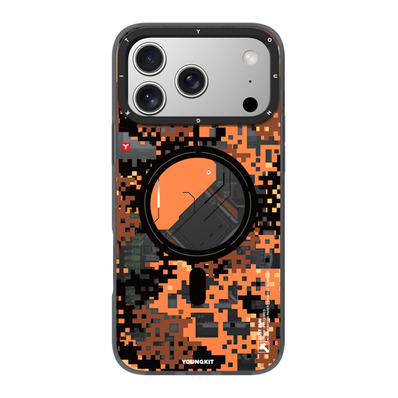 Apple iPhone 17 Pro Kılıf M-Safe Şarj Özellikli Youngkit Camouflage Sykell Serisi Kapak - 3