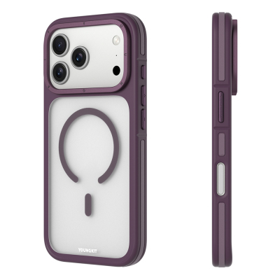 Apple iPhone 17 Pro Kılıf M-safe Şarj Özellikli Youngkit Rock Sand Serisi Kapak - 20