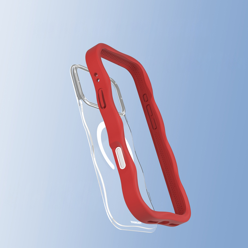 Apple iPhone 17 Pro Kılıf M-safe Şarj Özellikli Youngkit Wave Clear Serisi Kapak - 19