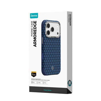 Apple iPhone 17 Pro Kılıf M-Safe Şarj Özellikli Yükseltilmiş Kamera Çerçeveli Benks ArmorGrid ArmorEdge X9 Serisi Kevlar Karbon Kapak - 6