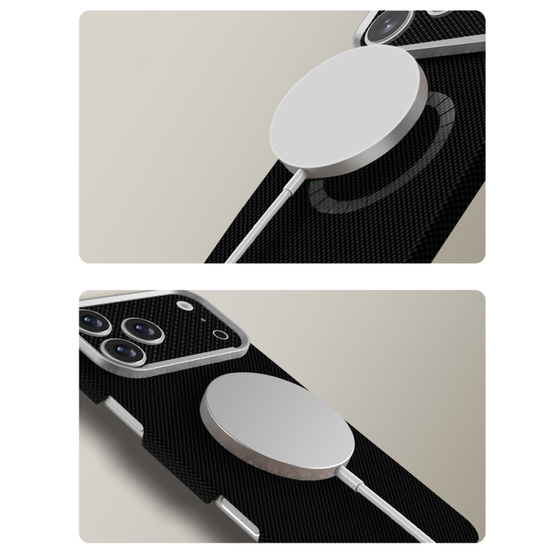 Apple iPhone 17 Pro Kılıf M-Safe Şarj Özellikli Zore Paris Zerre Sert PC Kapak - 12