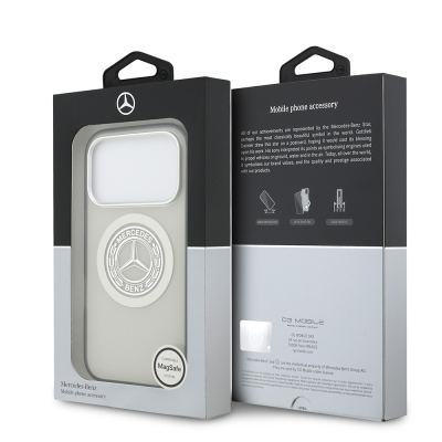 Apple iPhone 17 Pro Kılıf Mercedes Benz Orjinal Lisanslı M-safe Şarj Özellikli Çift Katmanlı PC Nostaljik Yıldız Dizayn Kapak - 32