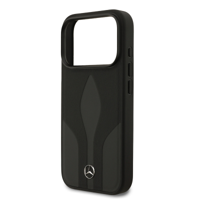 Apple iPhone 17 Pro Kılıf Mercedes Benz Orjinal Lisanslı M-safe Şarj Özellikli Dokulu Desenli Deri Kapak - 7