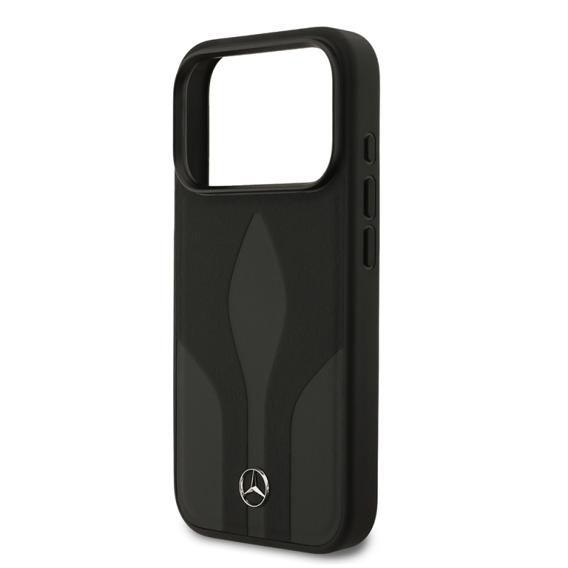 Apple iPhone 17 Pro Kılıf Mercedes Benz Orjinal Lisanslı M-safe Şarj Özellikli Dokulu Desenli Deri Kapak - 7