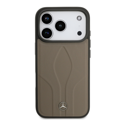 Apple iPhone 17 Pro Kılıf Mercedes Benz Orjinal Lisanslı M-safe Şarj Özellikli Dokulu Desenli Deri Kapak - 12