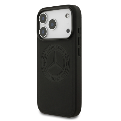 Apple iPhone 17 Pro Kılıf Mercedes Benz Orjinal Lisanslı M-safe Şarj Özellikli Hakiki Deri Nostaljik Yıldız Dizayn Kapak - 3