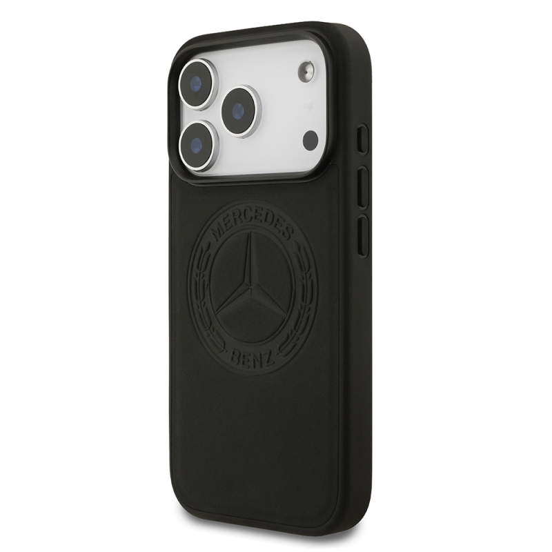 Apple iPhone 17 Pro Kılıf Mercedes Benz Orjinal Lisanslı M-safe Şarj Özellikli Hakiki Deri Nostaljik Yıldız Dizayn Kapak - 3