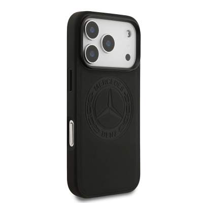 Apple iPhone 17 Pro Kılıf Mercedes Benz Orjinal Lisanslı M-safe Şarj Özellikli Hakiki Deri Nostaljik Yıldız Dizayn Kapak - 5