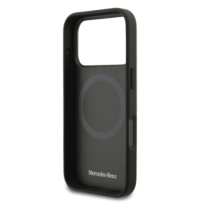 Apple iPhone 17 Pro Kılıf Mercedes Benz Orjinal Lisanslı M-safe Şarj Özellikli Şeritli Yıldız Desenli Metal Logolu Deri Kapak - 13