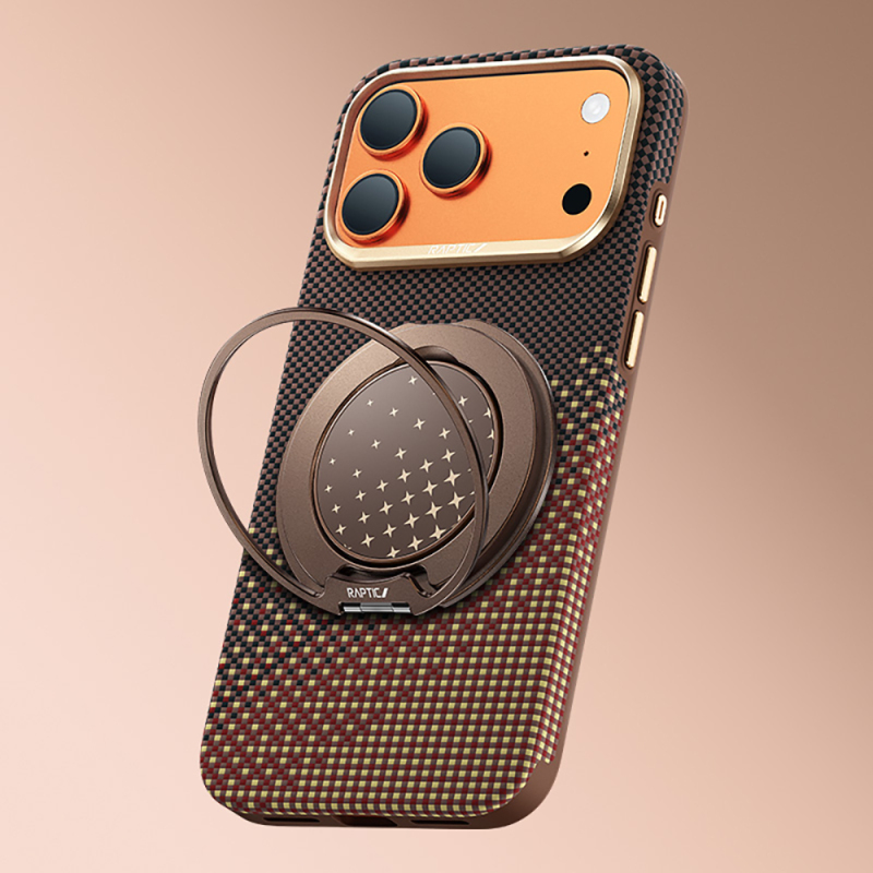 Apple iPhone 17 Pro Kılıf Raptic 2in1 Bundle Kit Aramid Skin Serenity Serisi Stand ve Kapak - 11