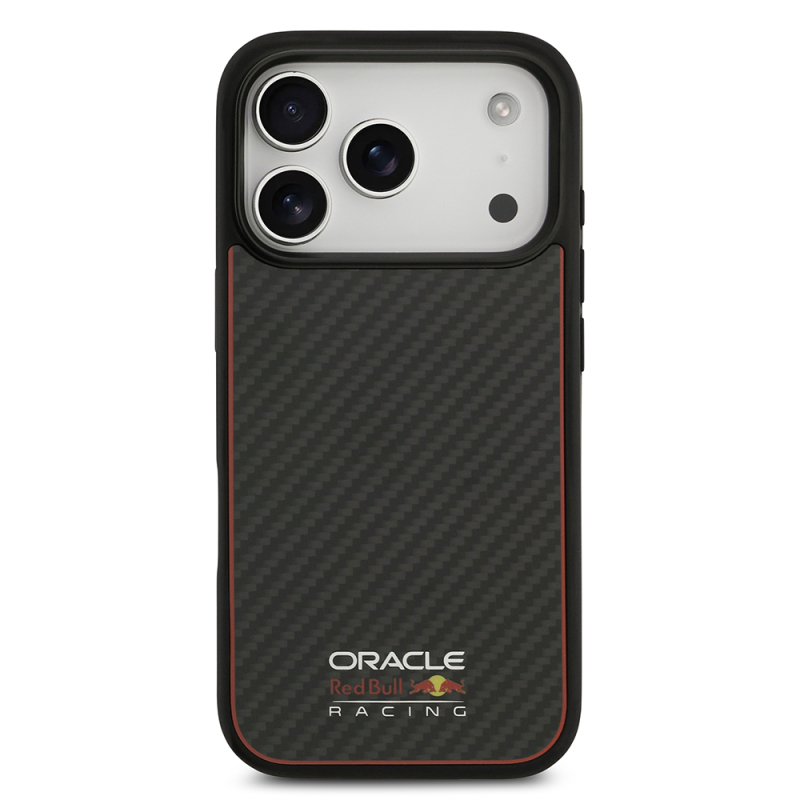 Apple iPhone 17 Pro Kılıf Redbull Orjinal Lisanslı M-safe Şarj Özellikli Karbon Fiber Parlayan Logolu Kevlar Kapak - 4