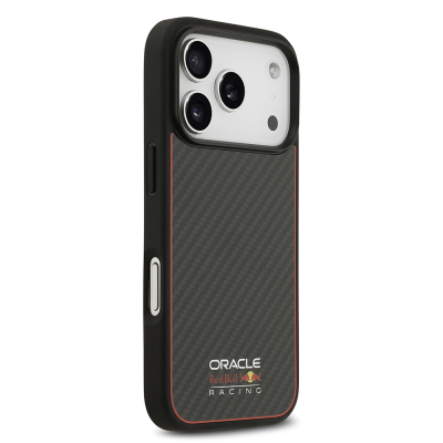 Apple iPhone 17 Pro Kılıf Redbull Orjinal Lisanslı M-safe Şarj Özellikli Karbon Fiber Parlayan Logolu Kevlar Kapak - 5