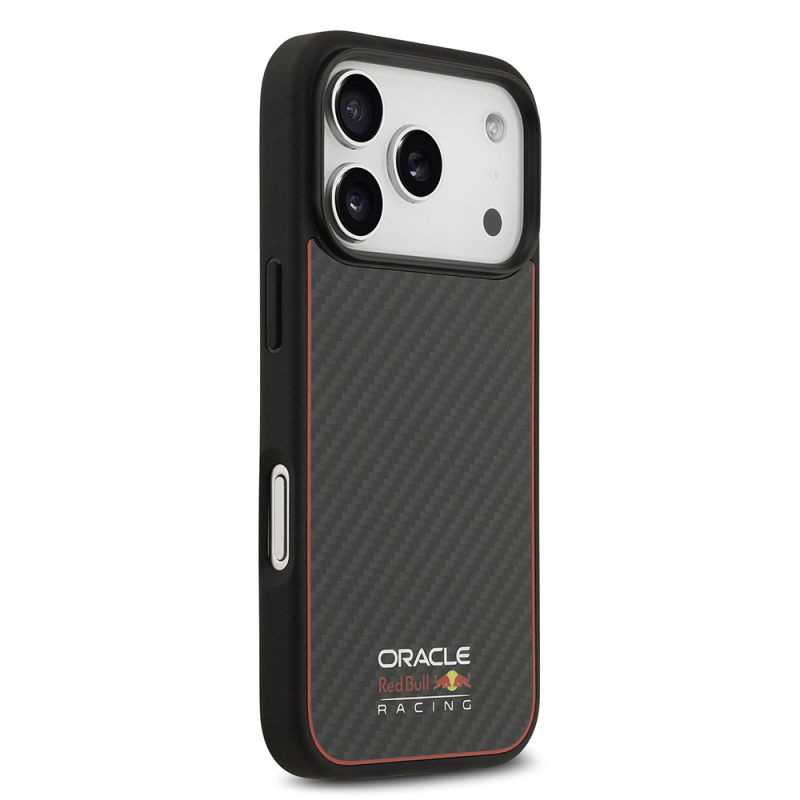 Apple iPhone 17 Pro Kılıf Redbull Orjinal Lisanslı M-safe Şarj Özellikli Karbon Fiber Parlayan Logolu Kevlar Kapak - 5