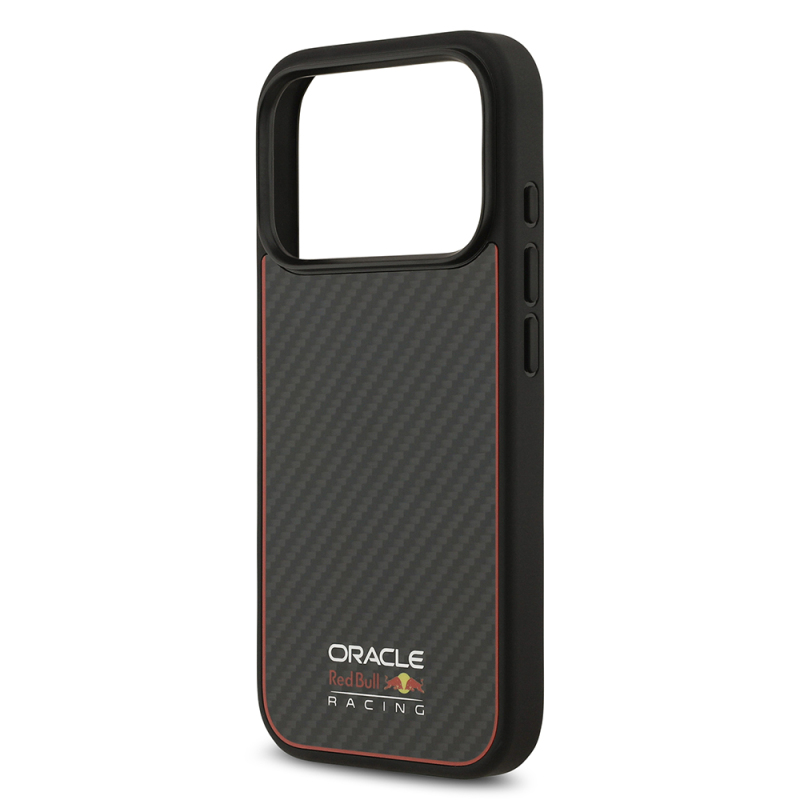 Apple iPhone 17 Pro Kılıf Redbull Orjinal Lisanslı M-safe Şarj Özellikli Karbon Fiber Parlayan Logolu Kevlar Kapak - 7