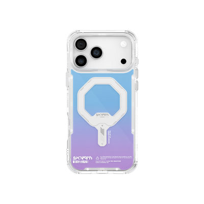 Apple iPhone 17 Pro Kılıf Skinarma M-Safe Şarj Özellikli IML Baskılı Holografik MYST Kapak - 1