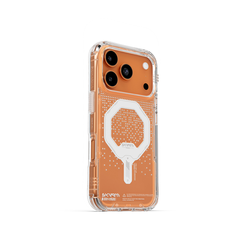 Apple iPhone 17 Pro Kılıf Skinarma M-Safe Şarj Özellikli IML Baskılı Holografik MYST Kapak - 8