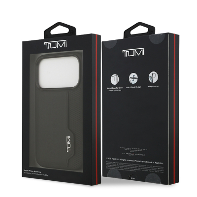 Apple iPhone 17 Pro Kılıf TUMI Orjinal Lisanslı Deri Dikey Kartlıklı Kapak - 9