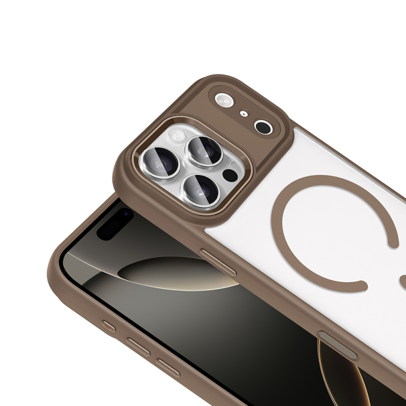 Apple iPhone 17 Pro Kılıf Wireless Şarj Özellikli Zore Krom M-safe Silikon Kapak - 16