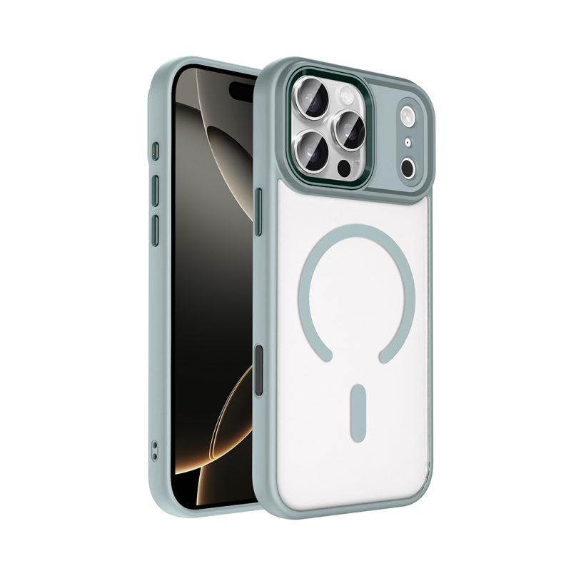 Apple iPhone 17 Pro Kılıf Wireless Şarj Özellikli Zore Krom M-safe Silikon Kapak - 6