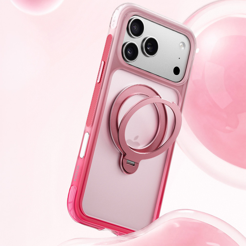 Apple iPhone 17 Pro Kılıf Wiwu AS-204 AeroShield Aurora Ultra Serisi M-safe Şarj Özellikli Airbag Tasarımlı Standlı Kapak - 8