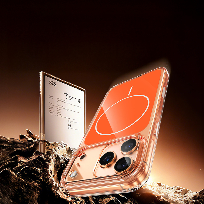 Apple iPhone 17 Pro Kılıf Zore M-safe Şarj Özellikli Şeffaf Kamera Kontrol Butonlu Lugano Kapak - 9