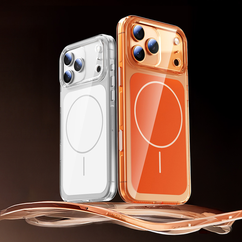 Apple iPhone 17 Pro Kılıf Zore M-safe Şarj Özellikli Şeffaf Kamera Kontrol Butonlu Lugano Kapak - 10