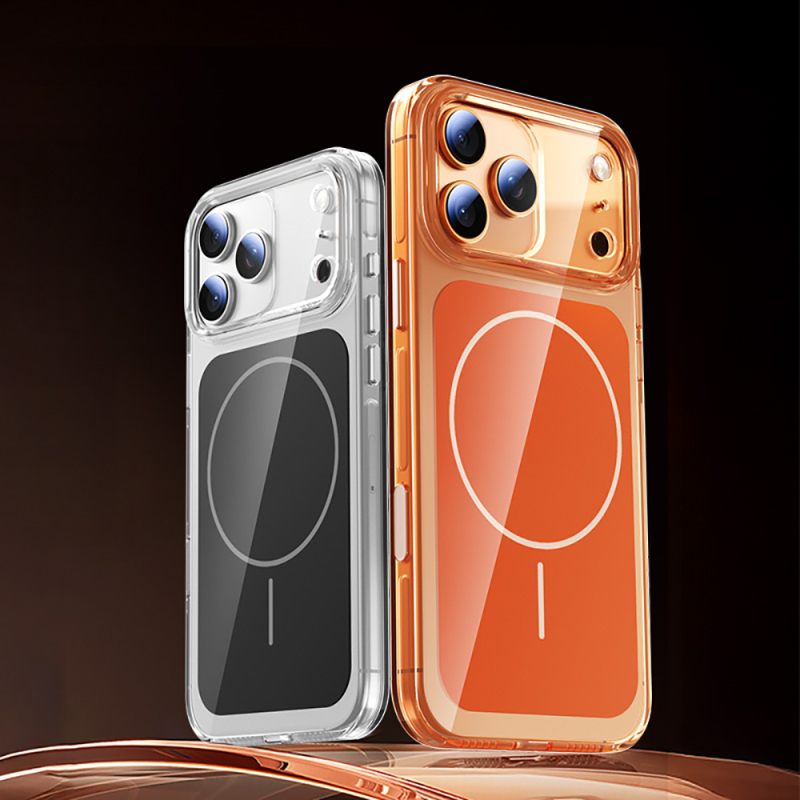 Apple iPhone 17 Pro Kılıf Zore M-safe Şarj Özellikli Şeffaf Kamera Kontrol Butonlu Lugano Kapak - 13