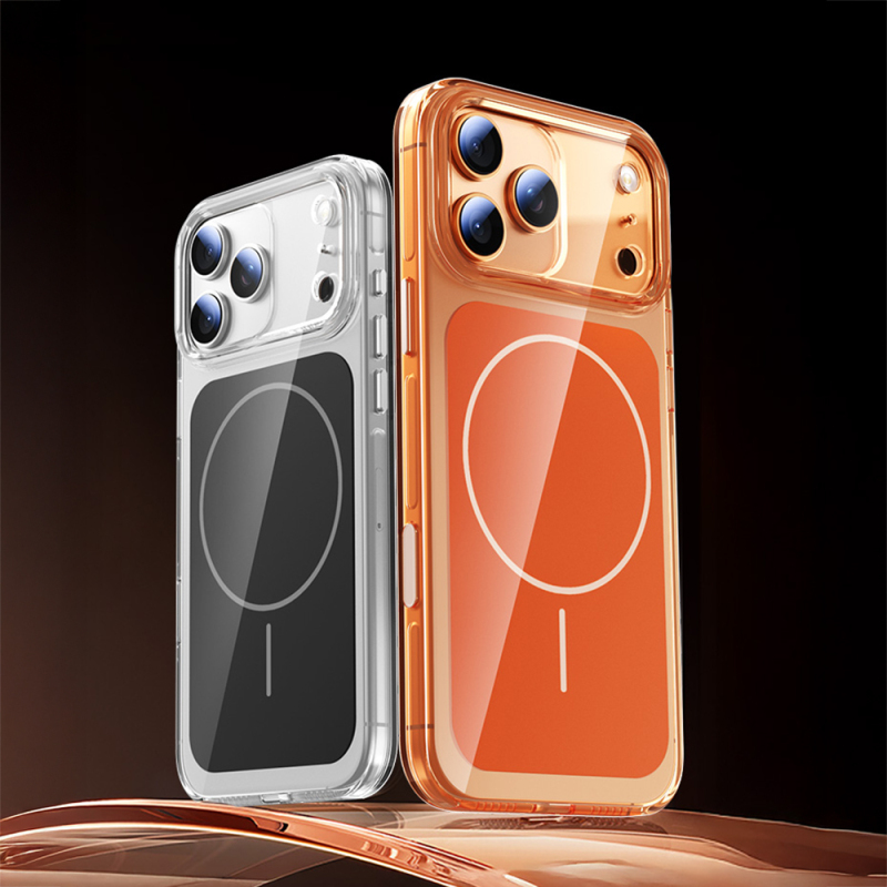 Apple iPhone 17 Pro Kılıf Zore M-safe Şarj Özellikli Şeffaf Kamera Kontrol Butonlu Lugano Kapak - 15