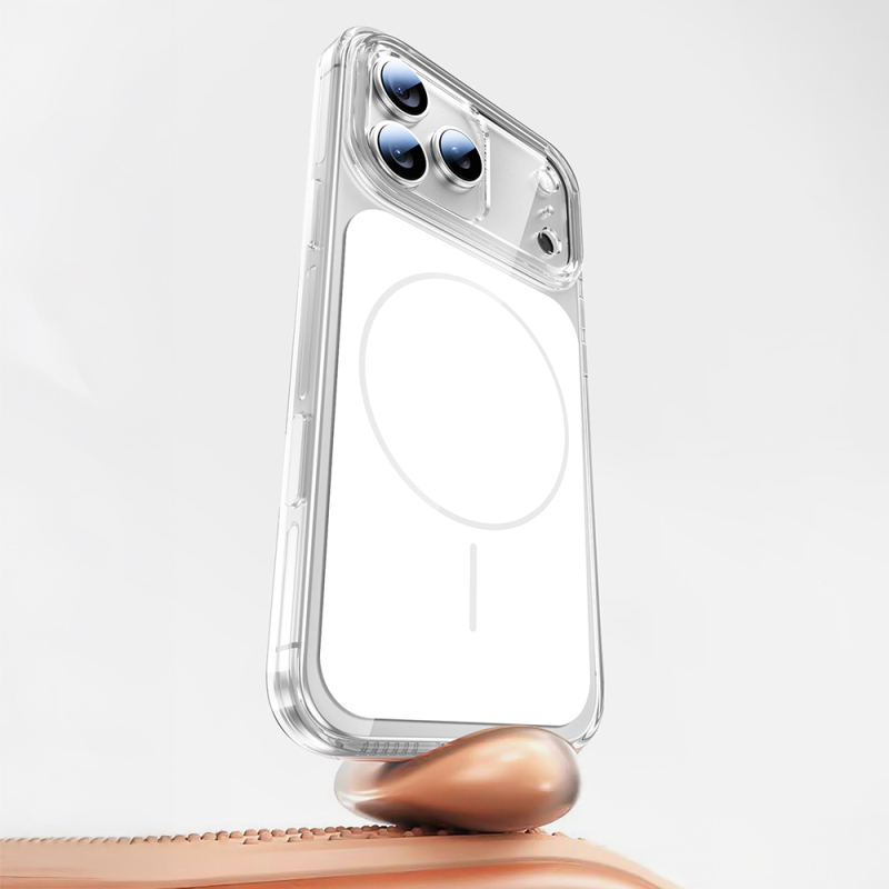 Apple iPhone 17 Pro Kılıf Zore M-safe Şarj Özellikli Şeffaf Kamera Kontrol Butonlu Lugano Kapak - 3