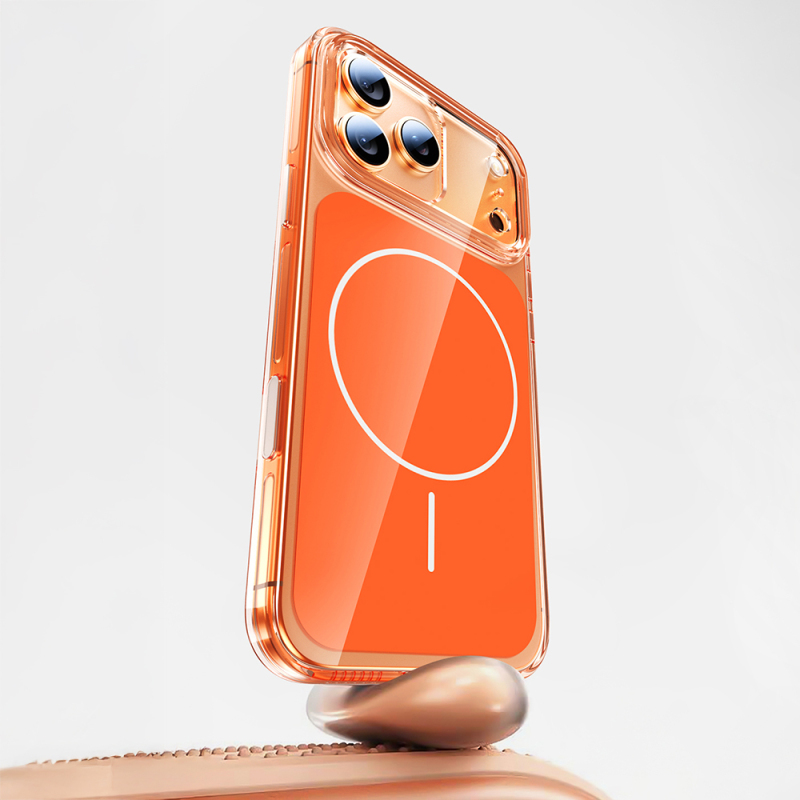 Apple iPhone 17 Pro Kılıf Zore M-safe Şarj Özellikli Şeffaf Kamera Kontrol Butonlu Lugano Kapak - 4
