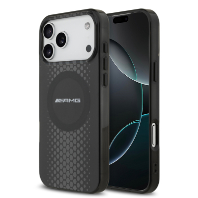 Apple iPhone 17 Pro Max Case AMG Original Licensed Double Layer Large Logo Honeycomb Pattern Cover - 2