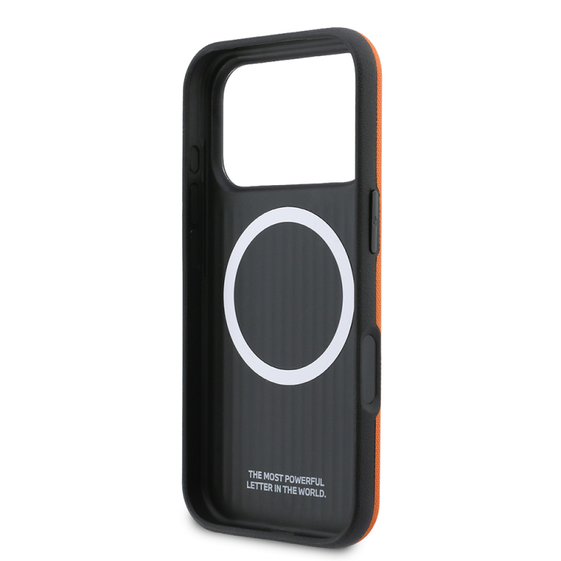 Apple iPhone 17 Pro Max Case, BMW Original Licensed, M-safe Charging Enabled, Ring Design, M Logo, PU Leather Cover - 7