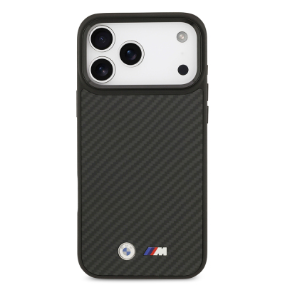 Apple iPhone 17 Pro Max Case BMW Original Licensed M-safe Charging Feature Carbon Fiber Metal Logo Kevlar Cover - 4