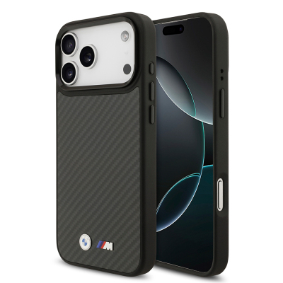 Apple iPhone 17 Pro Max Case BMW Original Licensed M-safe Charging Feature Carbon Fiber Metal Logo Kevlar Cover - 2