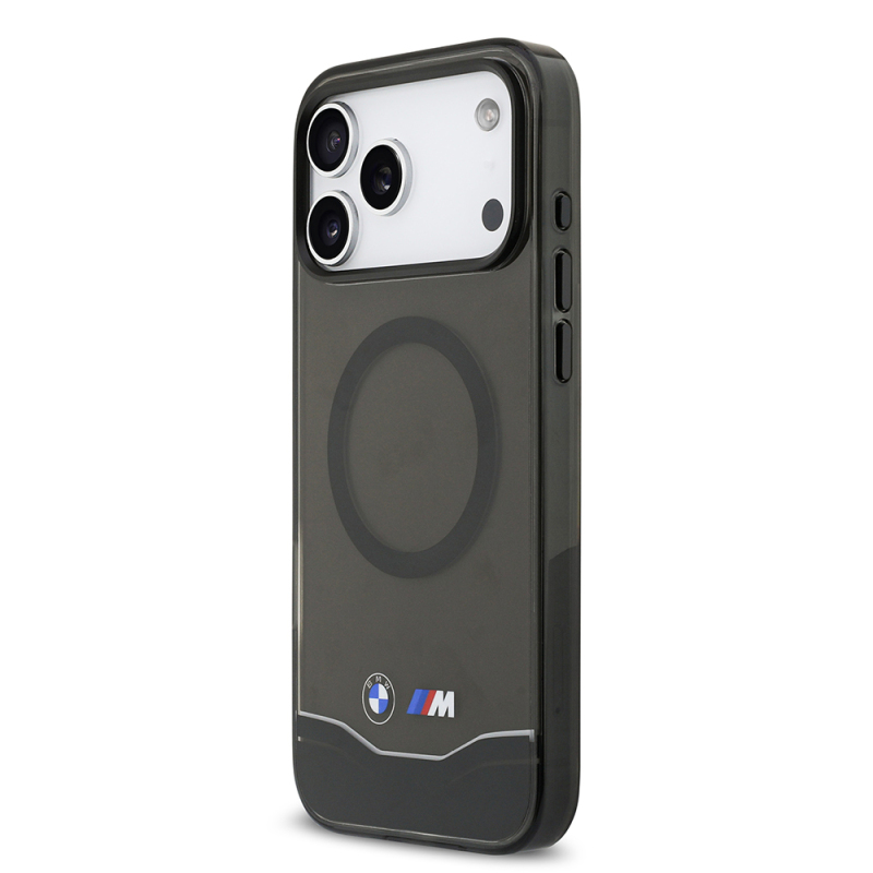 Apple iPhone 17 Pro Max Case BMW Original Licensed M-Safe Charging Feature Metal Button Design Transparent M Design Cover - 3